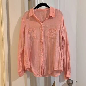 Lilly Pulitzer linen shirt in coral - Size Large